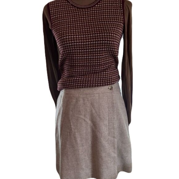Jones New York Stone-Colored Wool Blend A-Line Skirt | Size 4 | EUC - Picture 3 of 8